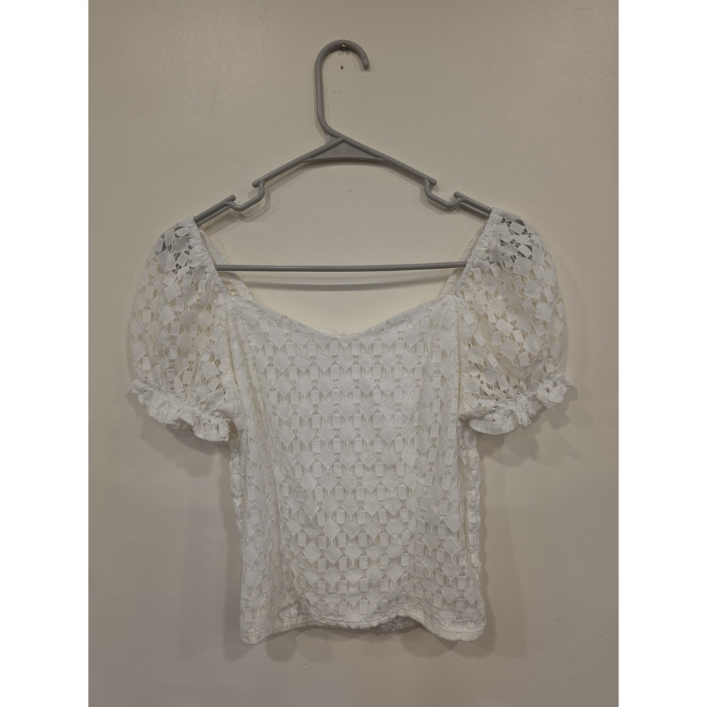 Monteau Women's Boho Fairycore Festival Puff Sleeve Top Romance Size M
